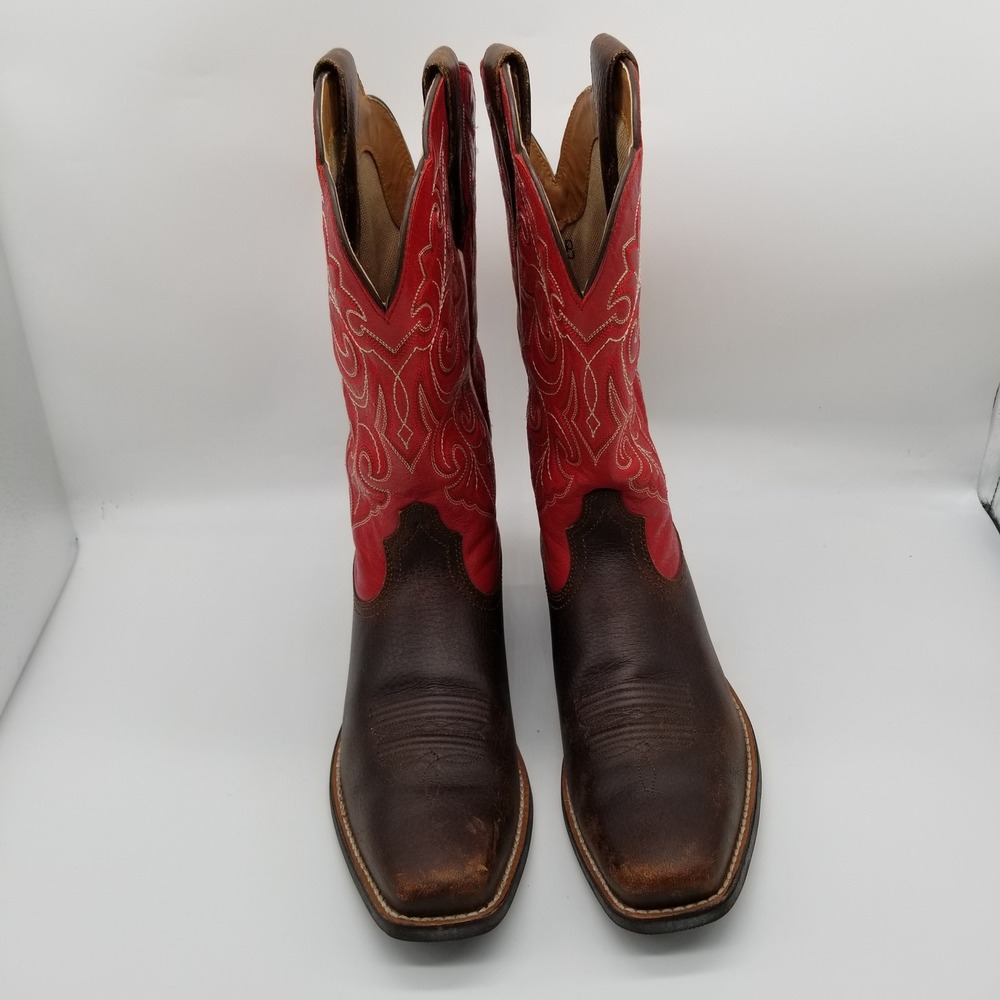 Ariat Quickdraw Western Boots Women 8 Brown Red Leather Square Toe 10011890 - Picture 2 of 8